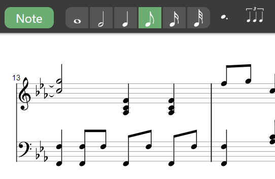 The editing toolbar of Melody Scanner.