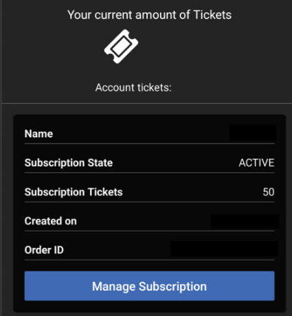 The subscription menu of the Piano2Notes mobile version.